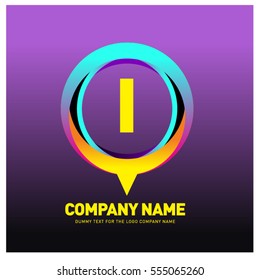 i letter colorful logo in the circle. Vector design template elements for your application or company identity.
