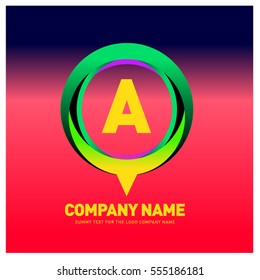 A letter colorful logo in the circle. Vector design template elements for your application or company identity.

