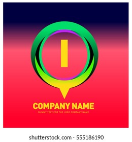 i letter colorful logo in the circle. Vector design template elements for your application or company identity.
