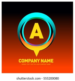 A letter colorful logo in the circle. Vector design template elements for your application or company identity.
