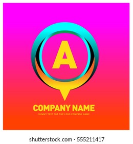 A letter colorful logo in the circle. Vector design template elements for your application or company identity.

