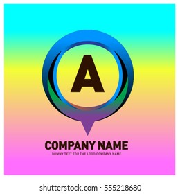A letter colorful logo in the circle. Vector design template elements for your application or company identity.
