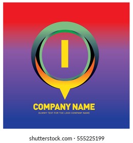 i letter colorful logo in the circle. Vector design template elements for your application or company identity.
