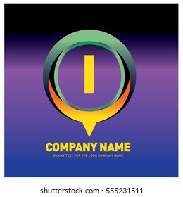 i letter colorful logo in the circle. Vector design template elements for your application or company identity.
