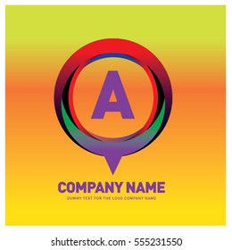 A letter colorful logo in the circle. Vector design template elements for your application or company identity.

