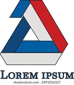 letter A colorful logo design blue, red and  white vector logo