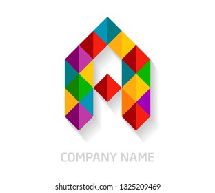 A letter colorful logo design. Template elements for your application or company identity.