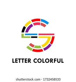 Letter colorful logo design template illustration. there is font  s