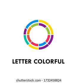 Letter colorful logo design template illustration. there is font  o 