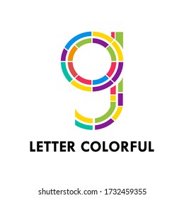 Letter colorful logo design template illustration. there is font  g