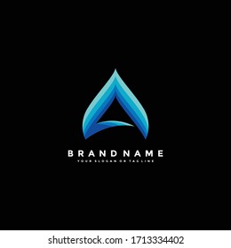 letter A colorful logo design vector template