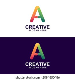 Letter A colorful logo design vector