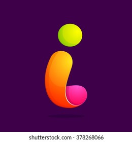 I letter colorful logo. Font style, vector design template elements for your application or corporate identity.