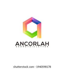 A letter A Colorful Logo Illustration Vector Design
