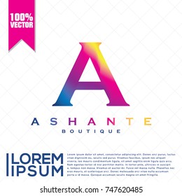 A letter colorful logo vector