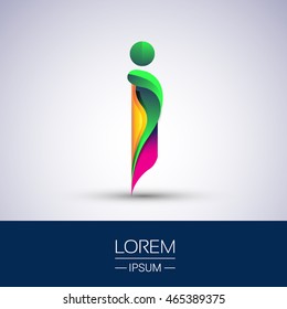 I letter colorful logo, Vector design template elements for your application or company identity.