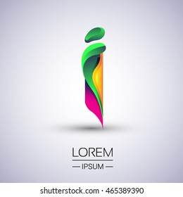 I letter colorful logo, Vector design template elements for your application or company identity.