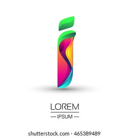 I letter colorful logo, Vector design template elements for your application or company identity.