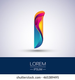 I letter colorful logo, Vector design template elements for your application or company identity.