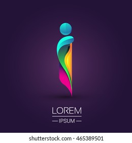 I letter colorful logo, Vector design template elements for your application or company identity.