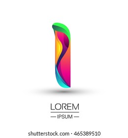 I letter colorful logo, Vector design template elements for your application or company identity.