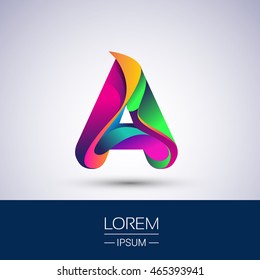 A letter colorful logo, Vector design template elements for your application or company identity.
