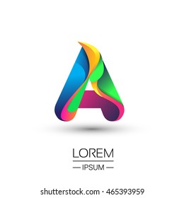 A letter colorful logo, Vector design template elements for your application or company identity.