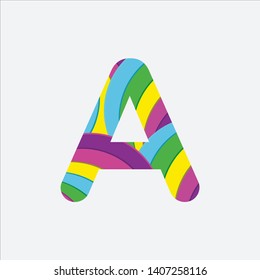 letter A colorful for logo - vector - template - illustraton