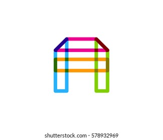 Letter A Colorful Overlay Line Vector Logo Design Element