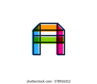 A Letter Colorful Overlay Shape Vector Logo Design Element