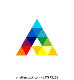 Letter A Colorful Triangle Logo Template Illustration Design. Vector EPS 10.