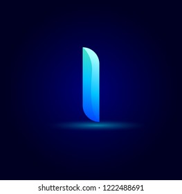 Letter I Colorful Vector Logo Design. Icon Concept. Abstract Ribbons