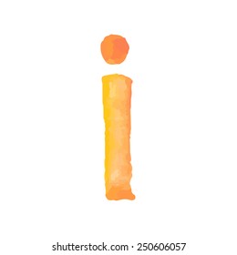 Letter I Colorful watercolor aquarelle font type handwritten hand draw doodle abc alphabet letters Vector illustration