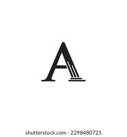 Letter A and Column logo or icon design