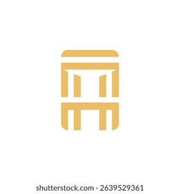 Letter A Column Pillar Building Logo