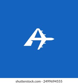 A letter combination with an airplane logo design.