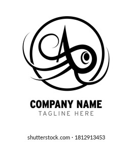 letter A combination logo forming an octopus animal with dynamic curves.