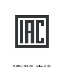 The letter combination logo iac forms a box