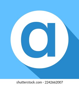 Letter A combination logo, long shadow style vector illustration design on light blue background