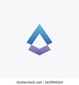 letter A combination with Pyramid logotype. Abstract vector illustration. summit shape line design concept. Line creative symbol. Universal vector icon. Roof mount camp sign. - vector