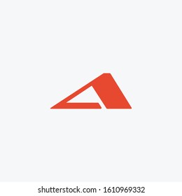 letter A combination with Pyramid logotype. Abstract vector illustration. summit shape line design concept. Line creative symbol. Universal vector icon. Roof mount camp sign. - vector