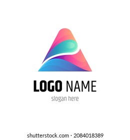 Letter A combination with wave, creative logo design concept