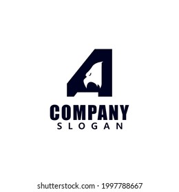 letter A combine with eagle head minimalist logo