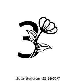 letter combine floral logo design template.