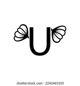 letter combine floral logo design template.