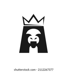 letter a combined apes head vector illustration
