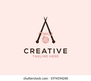 The letter A is combined with the crochet symbol, making this logo very creative and unique. The logo is perfect for the handmade, home industry, fashion, boutique, store, etc.
