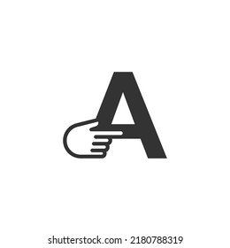Carta combinada con una plantilla de ilustración de icono del cursor de mano