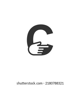 Carta combinada con una plantilla de ilustración de icono del cursor de mano