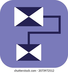 Letter communication, illustration, vector, on a white background.